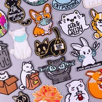 animal patch iron on patches on clothes cat embroidered patches for clothing cartoon patch for clothes badges stickers applique