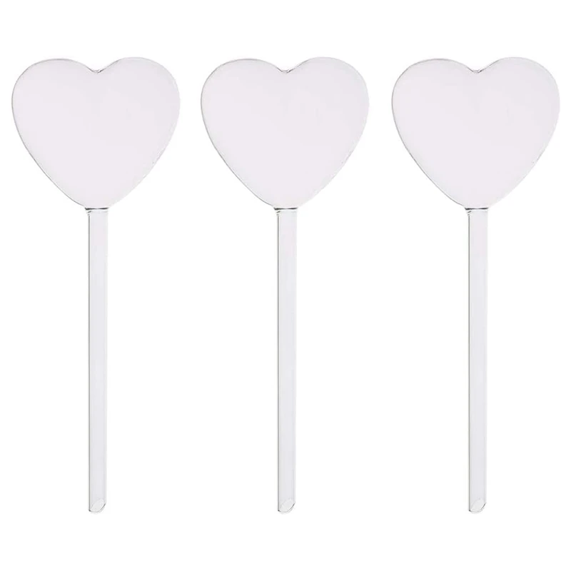 

3 шт. самополивающийся шар для растений, прозрачный прочный стеклянный мини-шар в форме сердца ручной работы