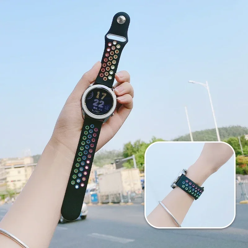 Фото Спортивный ремешок для Samsung Galaxy Watch 4-5-pro-6-Classic/active 2 40 мм 44 мм Силиконовый браслет Huawei GT 4-3-2e-pro Band 20 мм 22 мм №4