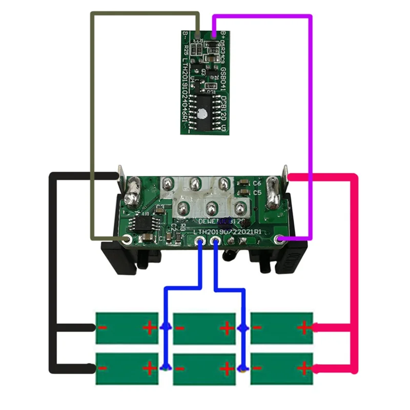 1Pcs DCB120 Battery Plastic Case PCB Charging Protection Circuit Board for DeWalt 10.8V 12V Li-Ion Dcb125 Dcb127