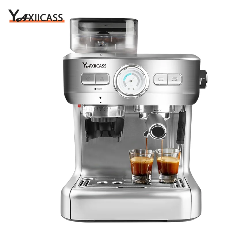 

YAXIICASS 20Bar Professional Espresso Coffee Machine Bean to Espresso Cafetera Maker With Auto Coffee Grinder for Cafe Home