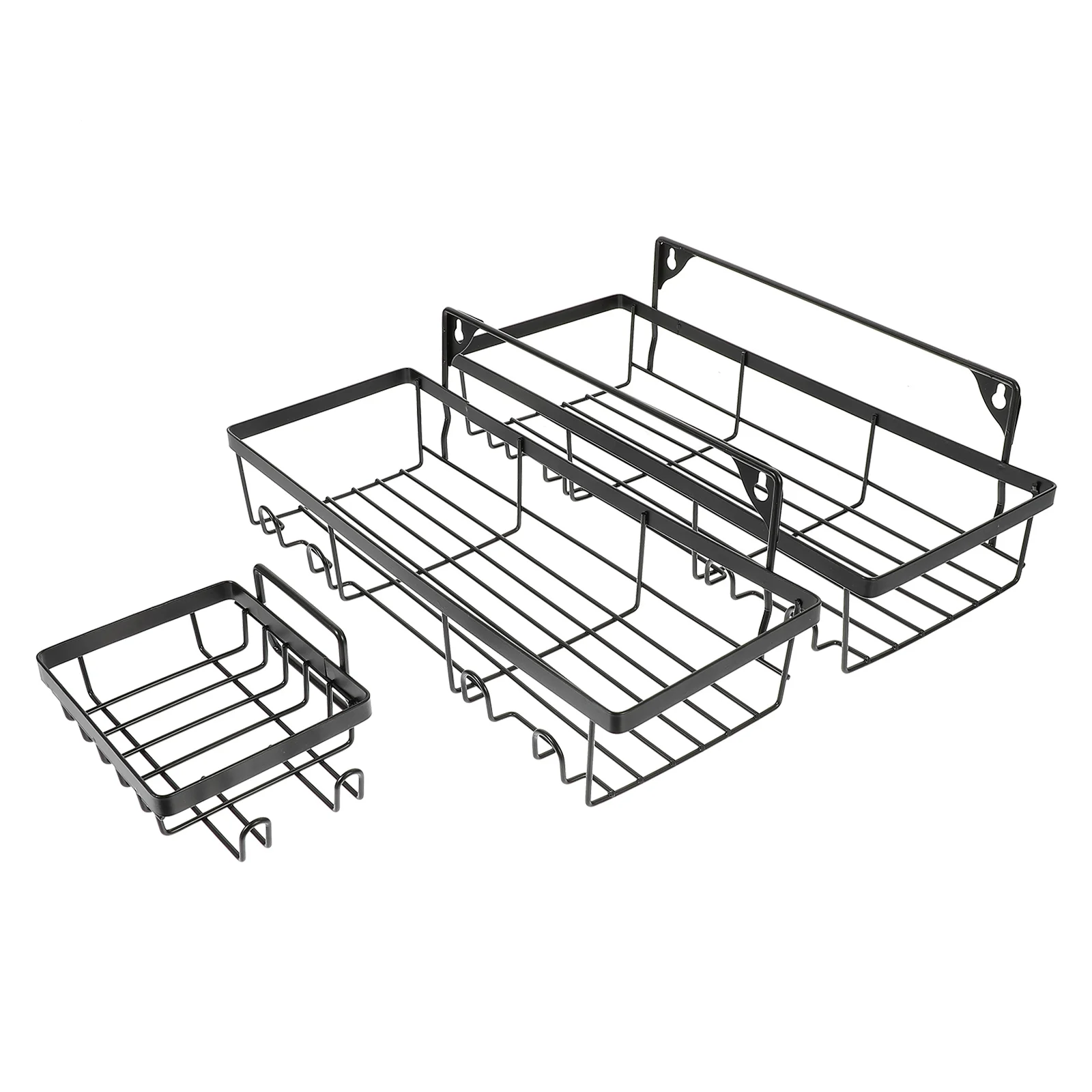 

Shower Shelf Organizer Wall Bathroomrack Storage Basket Shelves Kitchen Shampoo Drillingadhesive Floating Mounted Metal