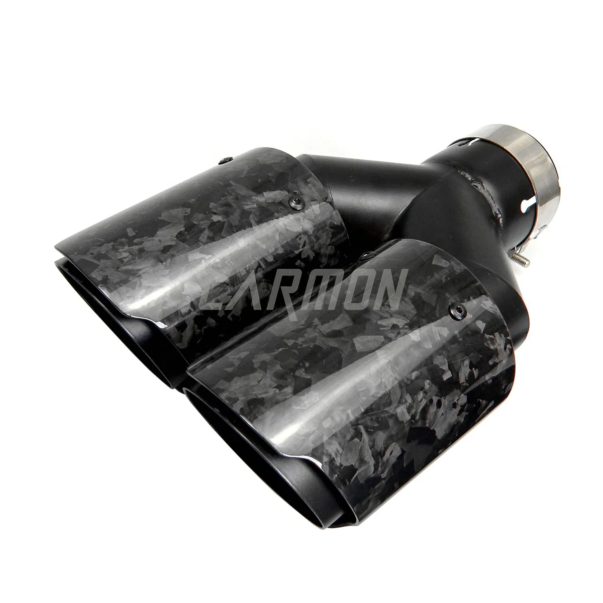 

Car Universal Customized Logo Glossy Black Dual Forged Carbon Fiber Exhaust Pipes Muffler Tip with Black Inner Pipe