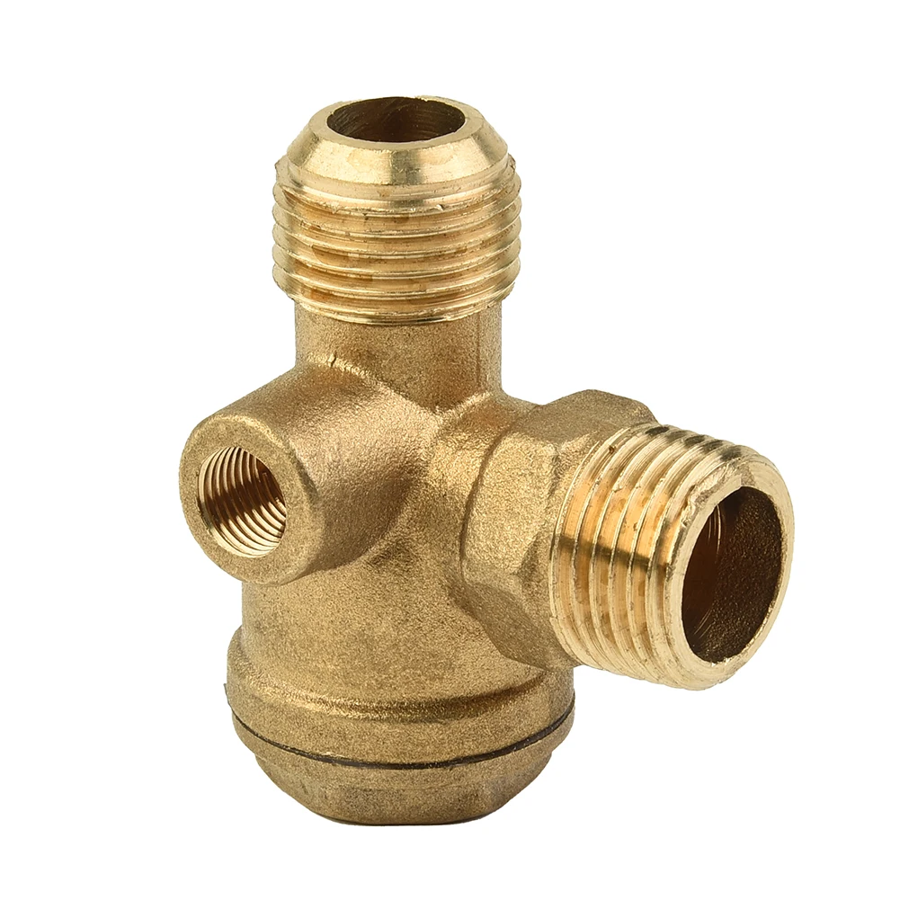 

Brand New Check Valve Air Compressor 20*20*10mm 3 Port Accessories Brass Connector Tool High Quality Nickel Plating