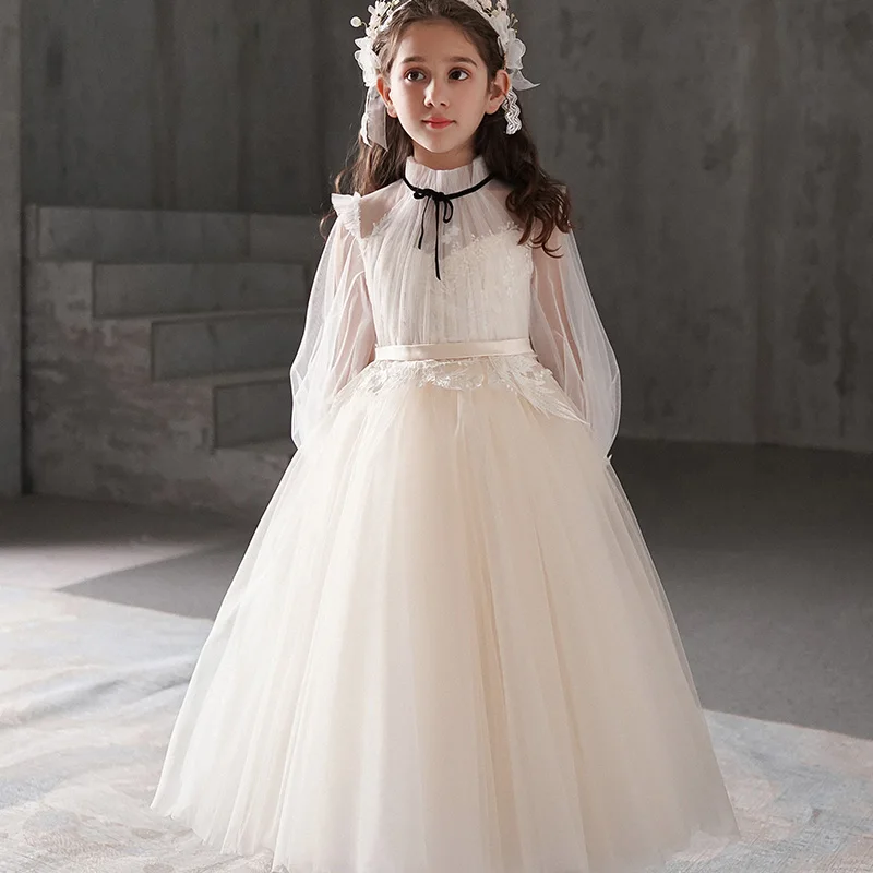 

Flower Girl Dress Children Elegant Bridesmaid Dresses For Wedding Party Formal Ball Gown Kids Long Evening Bridesmade Prom Dress