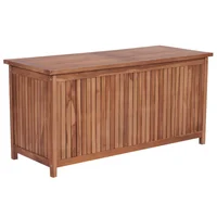 Outdoor Patio Storage Box Outside Garden Deck Cabinet Furniture Seating 47.2"x19.7"x22.8" Solid Teak Wood