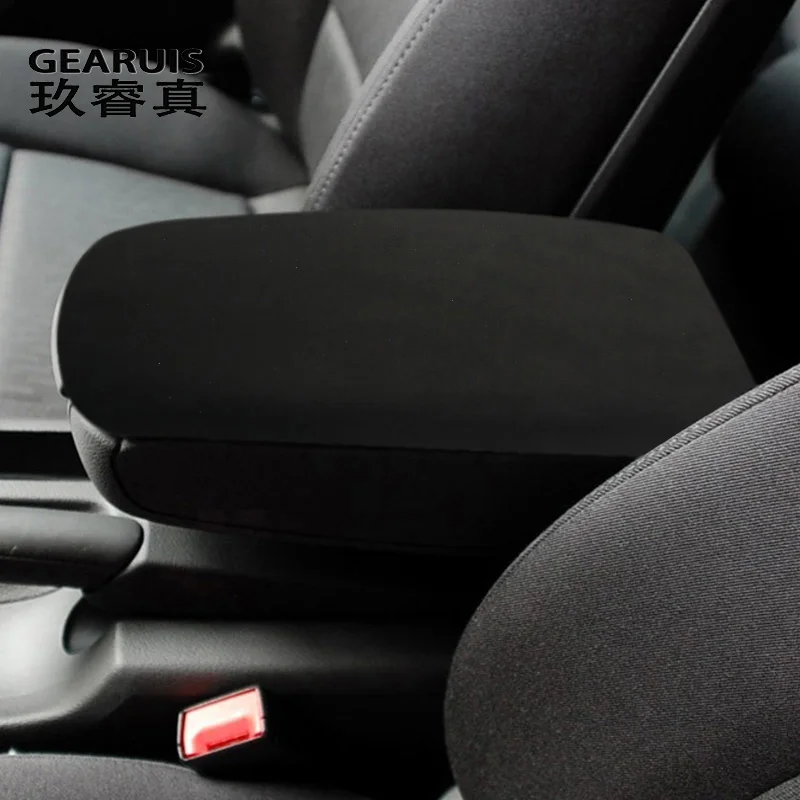 

For Audi A4 B6 B7 2002-2007 Accessories Suede leather Car Wrapping ABS Arm Rest Center Console Lid Cover Car Armrest Pads Trim