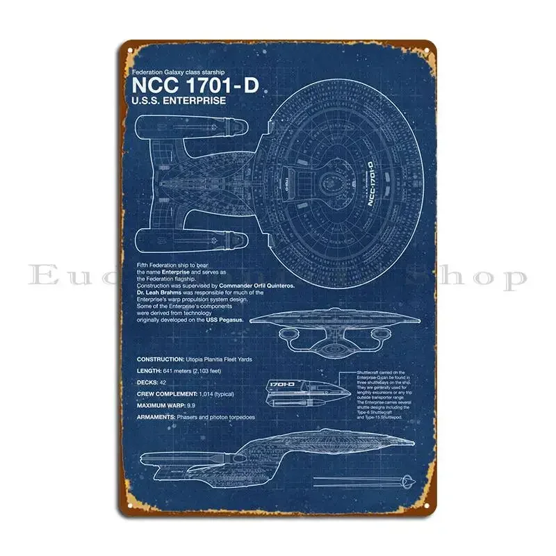 Фото Ncc-1701-D Blueprint металлическая табличка плакат паб ретро гараж кухня железная жестяная вывеска плакат №2