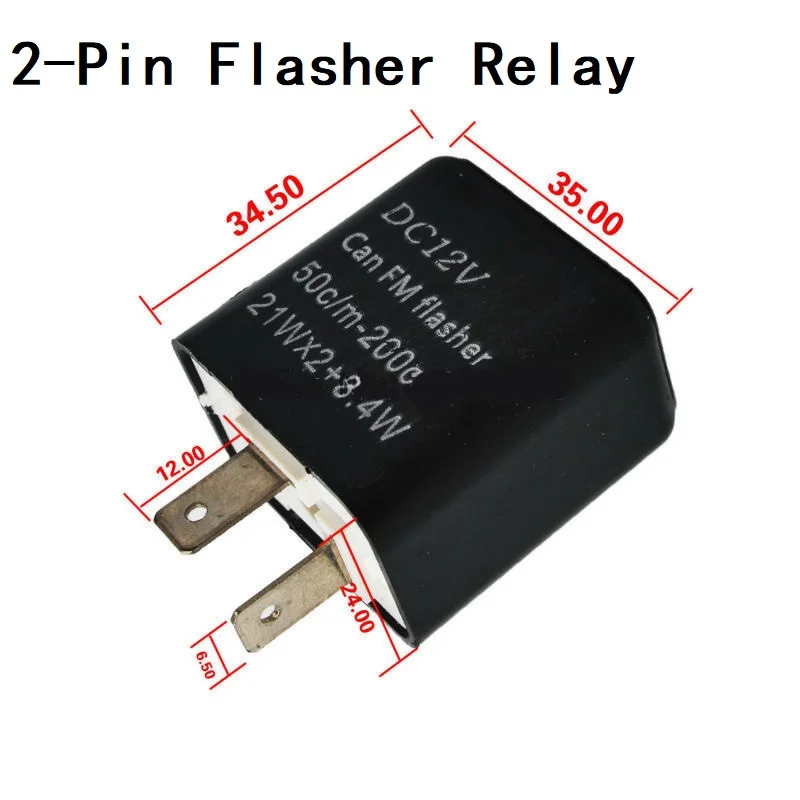 

12V 2-Pin Motorcycle Flasher Relay LED Turn Signal Light Adjustable Frequency Flasher Indicator Relay Motorcycle Accessories