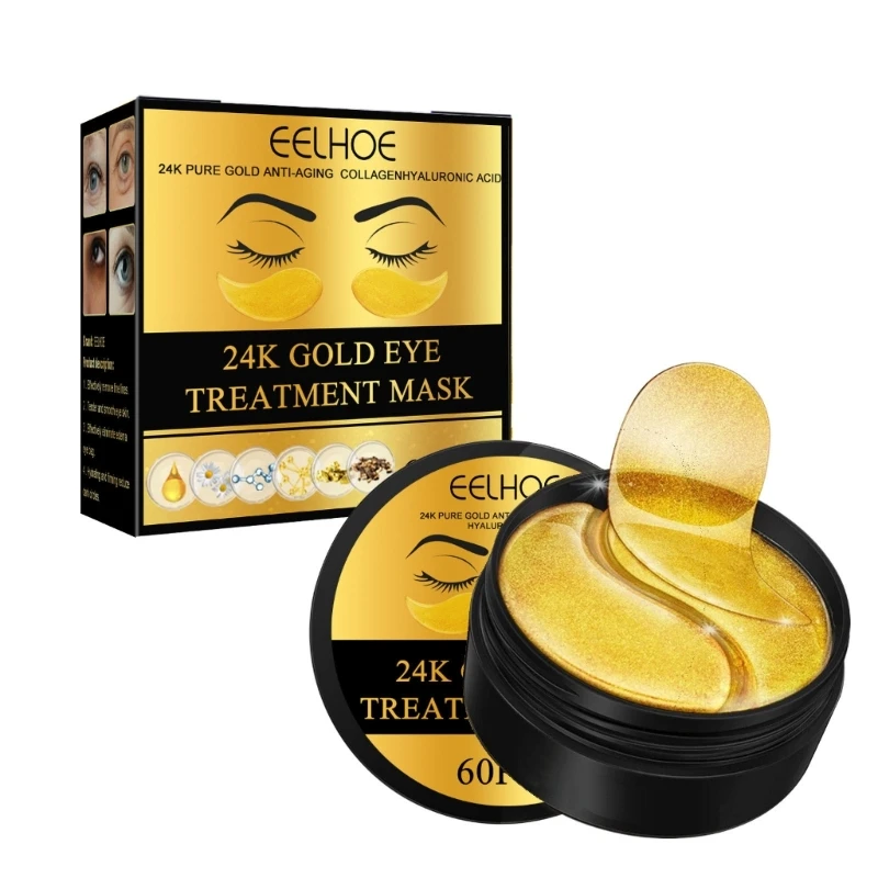 

60PCS 24K Gold Under Eye Mask Anti-Aging Under Eye Bags Repair Under Eye Mask for PUFFY Eyes