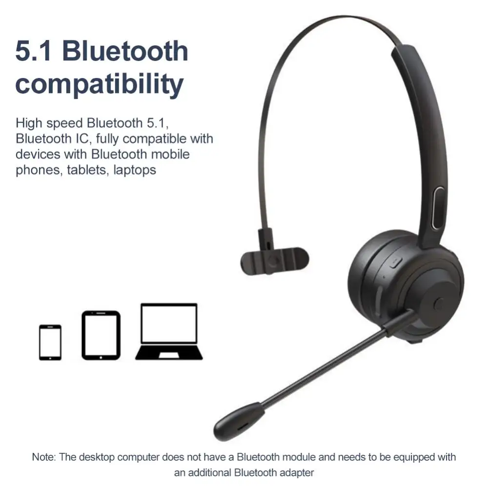 

Earphone With Microphone Stereo 300mah Noise Reduction For Pc Laptop Smartphone Wireless Headphone Headset Tws Earbuds