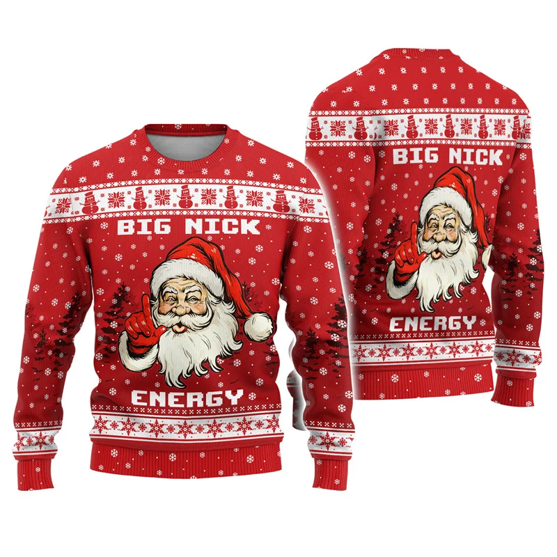 Забавные толстовки с рождественским узором для мужчин пуловер 3D принтом