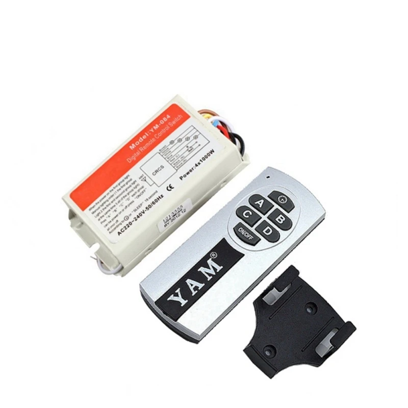 

3X Yam Digital Wireless Wall Switch Splitter Box + Remote Control 4 Port Way Light Lamp