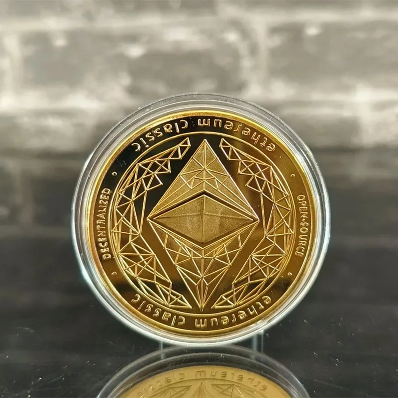 

Золотая позолоченная медаль Ethereum Bitcoin
