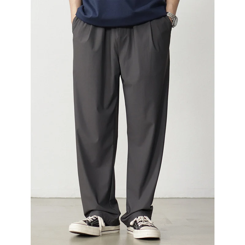 Брюки Icecool мужские эластичные, быстросохнущие легкие штаны в стиле ретро, прямые свободные повседневные с широкими штанинами, в стиле ретро, лето