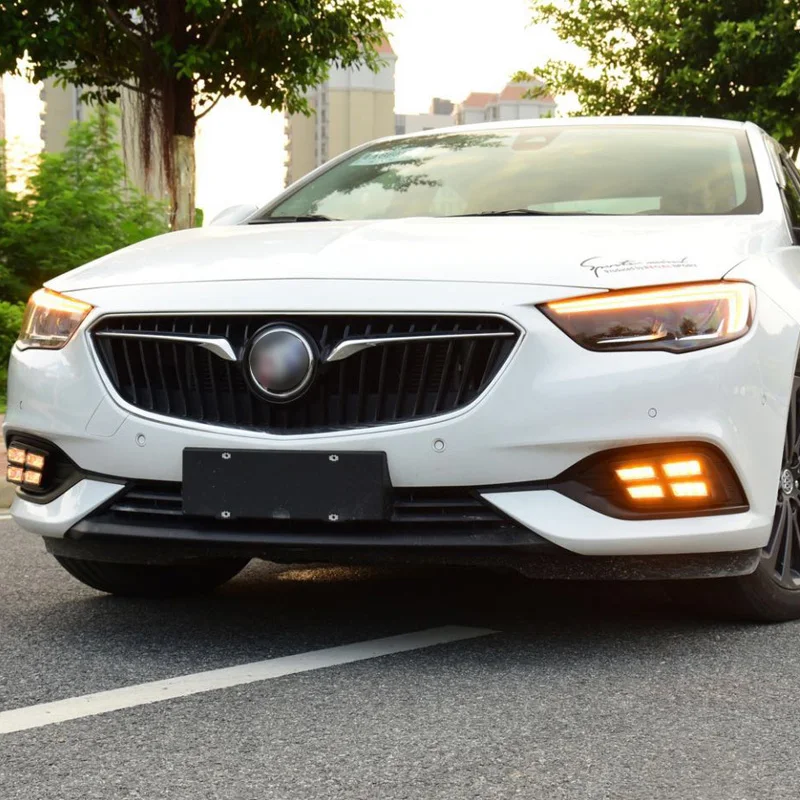 Светодиодные дневные фары для Opel Insignia 2017 2018 2019 желтая функция указателя поворота