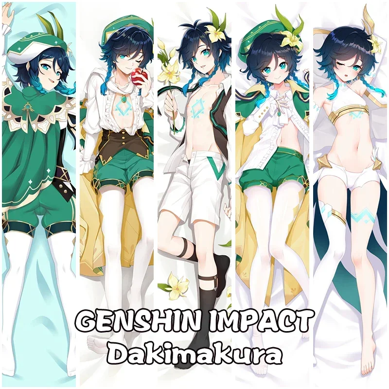 

Двусторонняя наволочка Genshin Impact Venti Dakimakura, длинная наволочка для косплея дакимакура