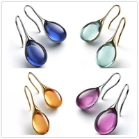 new color inlaid water drop stone hook drop earrings with exaggerated personality for womens jewelry