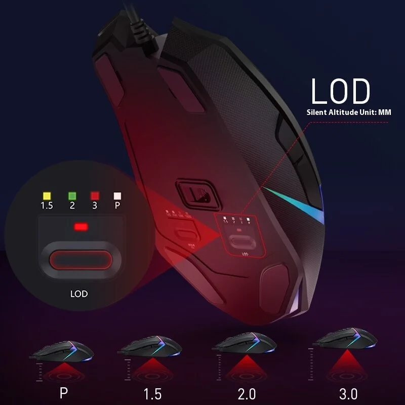 Фото Мышь-призрак A4tech V8mmax с эффектом потертости, игровая программируемая Rgb мышь для офиса, разных сцен, комфортное нанесение №2