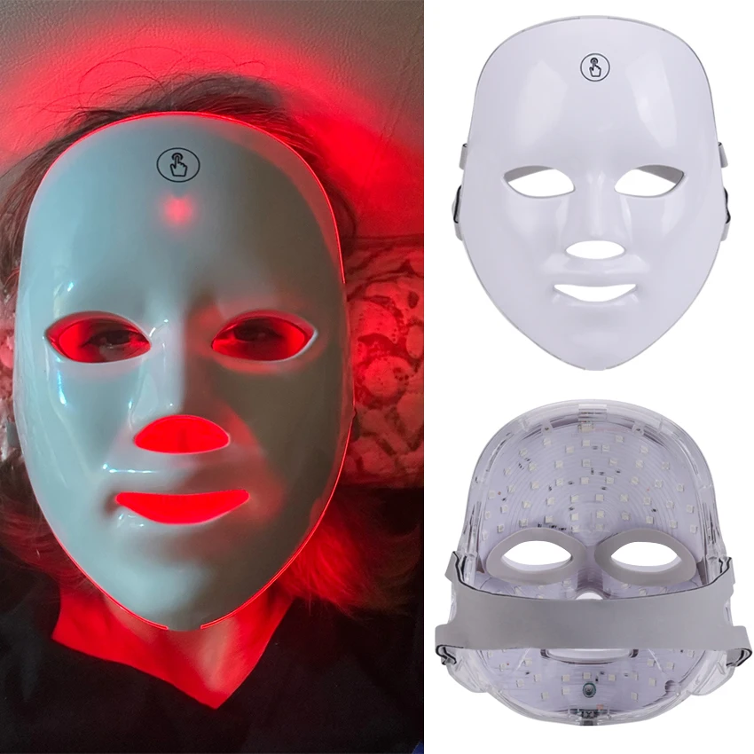 

1PC Rechargeable Led Photon Facial Mask 7 Colors Phototherapy Beauty Facial Mask Household Whitening Beauty Instrument