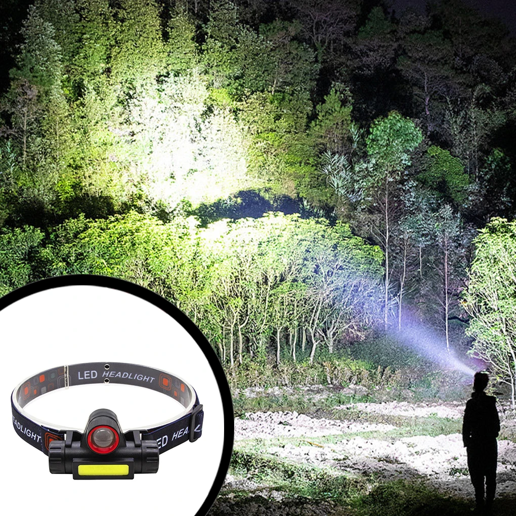 

USB Rechargeable Headlamp with Magnet Mini Zoomable Headlight Waterproof Lantern Powerful Lighting Equipment Home Hiking