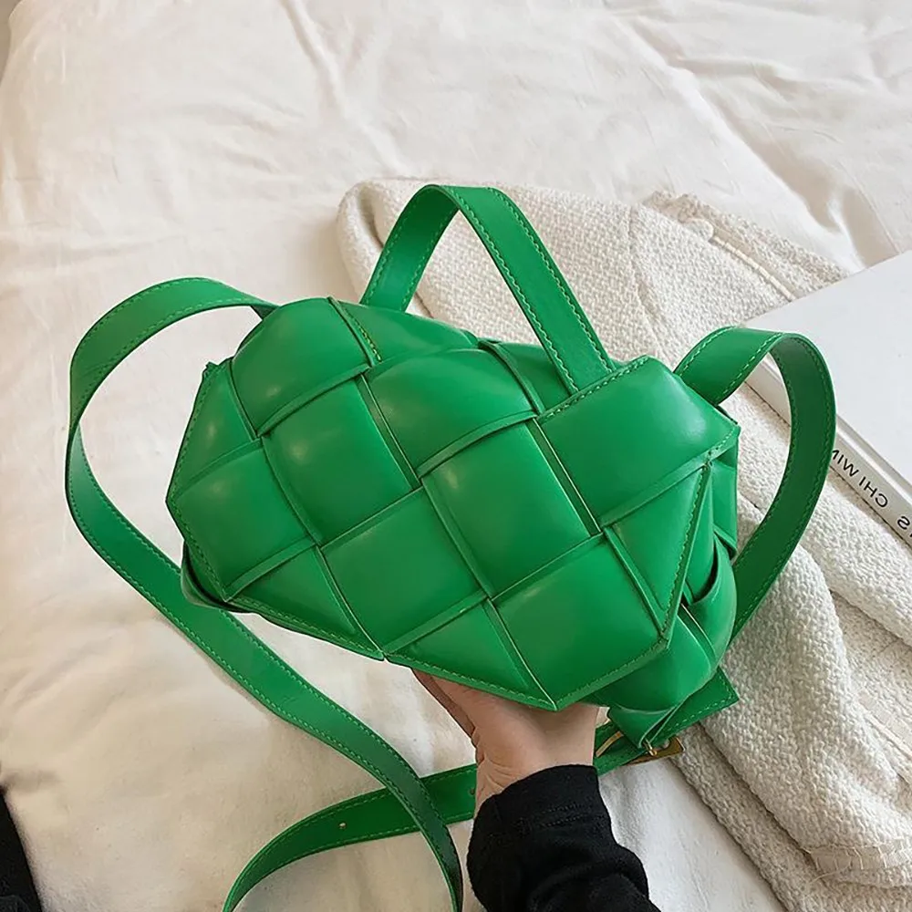 

Winter Pillow Bag Women Crossbody Flap For Woman Weaving Bubble Bags Autumn Shoulder Messenger PU Leather Handbags Designer