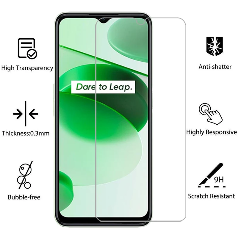 Закаленное стекло для Realme C35 чехол телефона realmec35 c 35 35c задняя крышка 360 Realmi Reali Reame