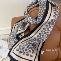 100 silk skinny scarf for women luxury brand hairband handbag wrap long ribbon scarves ladies satin necktie printed neckerchief