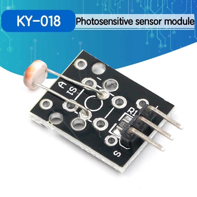 

KY-018 3pin Optical Sensitive Resistance Light Detection Photosensitive Sensor Module for arduino DIY Kit KY018
