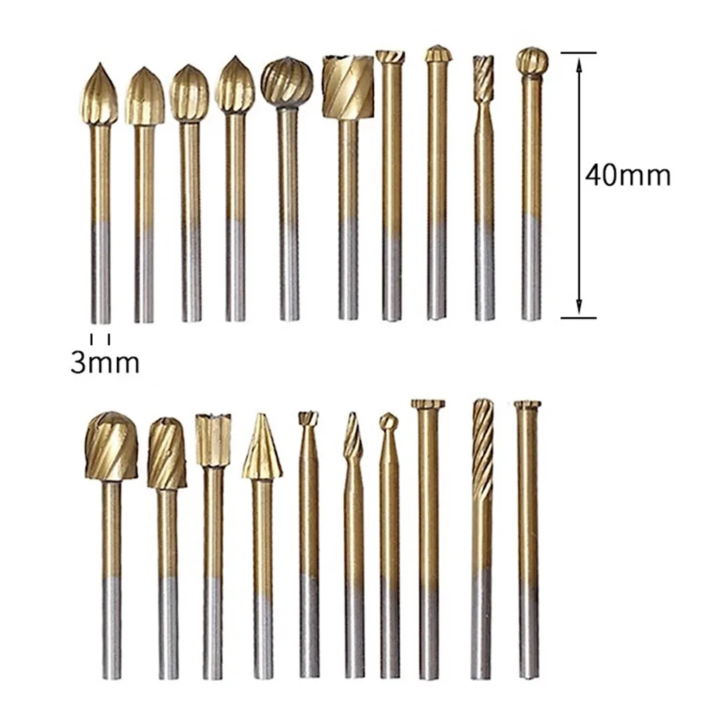 

20pcs High Speed Steel Rotary Burr For Engraving Beveling Chamfering Grooving Reaming 40mm Length Rasp Rotary Tools