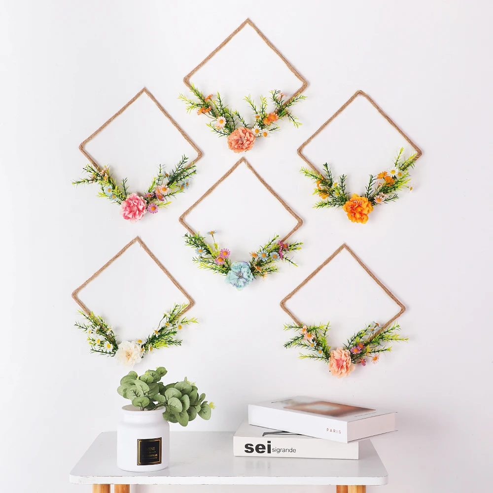 Искусственные цветы весенний венок настенный свадебный Декор для дома