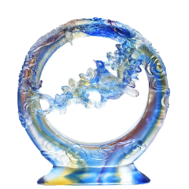 Стеклянная сорока xi на ветках благословение украшение гостиной крыльцо стола