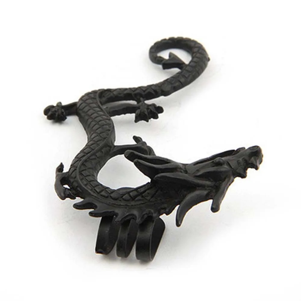 Винтажные женские панк-мужские клипсы с драконом модные ювелирные изделия
