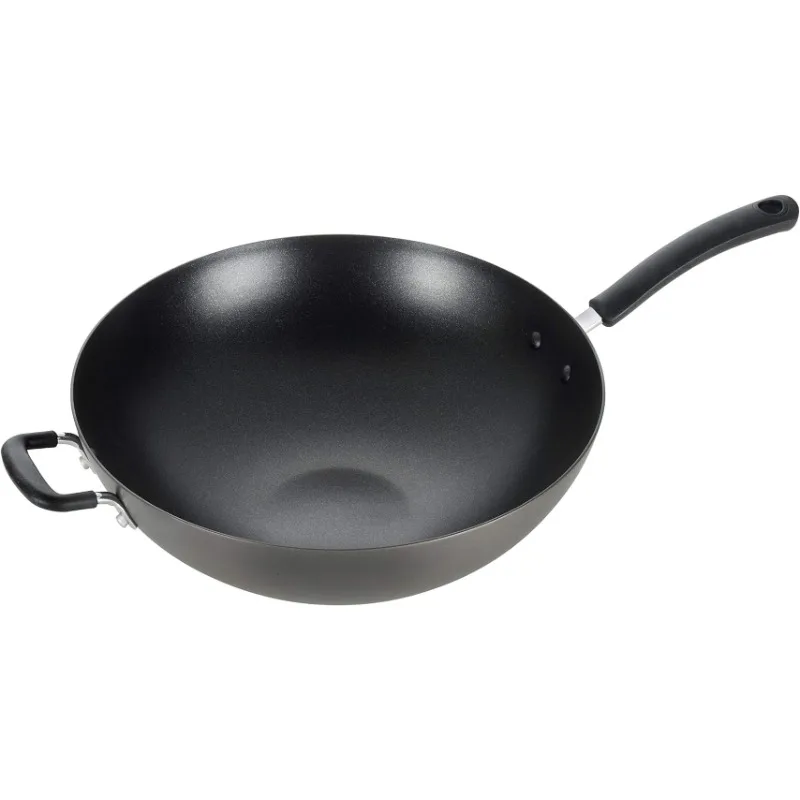 

Home Woks Stir-Fry Pans T-fal Ultimate Hard Anodized Nonstick Wok 14 Inch Cookware,USA