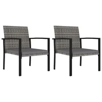 Outdoor Patio Dining Chairs Deck Porch Outside Furniture Set Garden Lounge Decor 2 pcs Gray