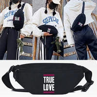 true love print waist bags women casual bag travel zipper handbags outdoor sport chest pack multifunction crossbody shoulder bag