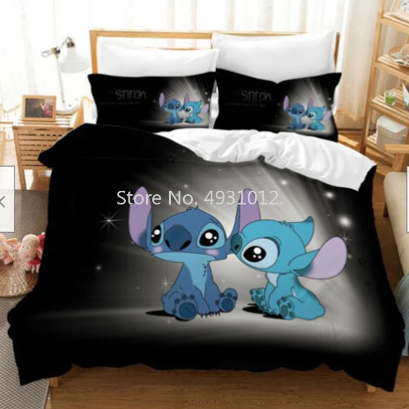 

Disney Lilo Kiss Stitch Bedding Set Quilt Cover 3D Home Bedroom Decor for Children Kids Boy Girl Queen King Size Bedding Cover