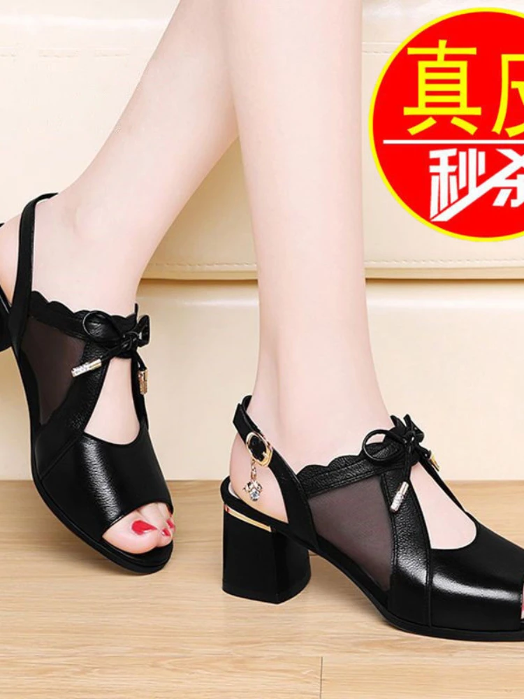 

Ботинки женские на высоком каблуке, сандалии с бантом, летняя обувь