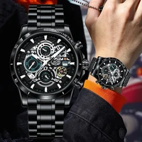 lige fashion wrist watch men waterproof chronograph military army stainless steel male clock top brand luxury man sport watches