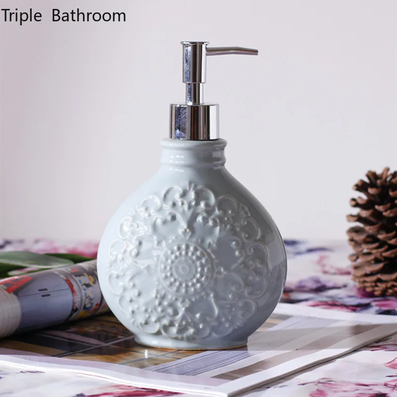 

Nordic Ceramics Hand Soap Dispenser Bottle Soap Bottles Restroom Shampoo Dispenser Shower Gel Container Bathroom Accessories