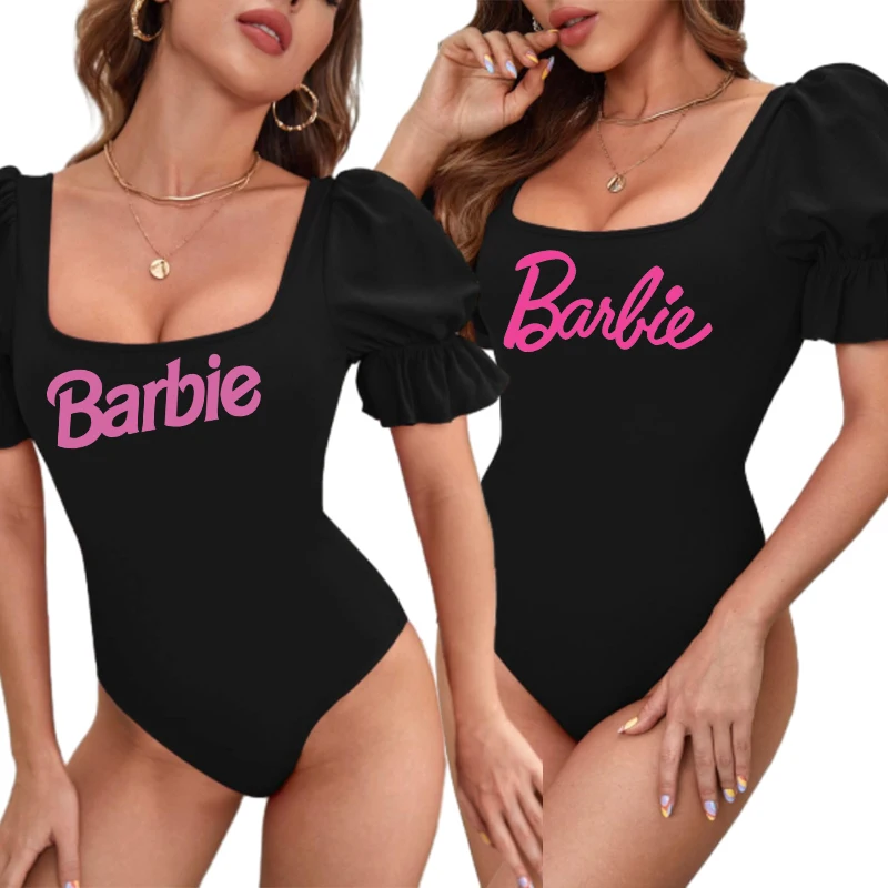 Новый Модный женский комбинезон Барби с пышными рукавами Kawaii Y2K летняя кавайная