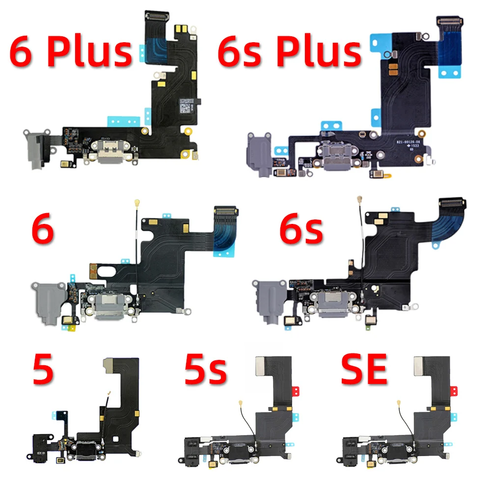 AiinAnt Original USB Charging Port Charger Dock Connector Charging Flex Cable For iPhone 5S 5 SE 7 6 6s Plus Phone Repair Parts