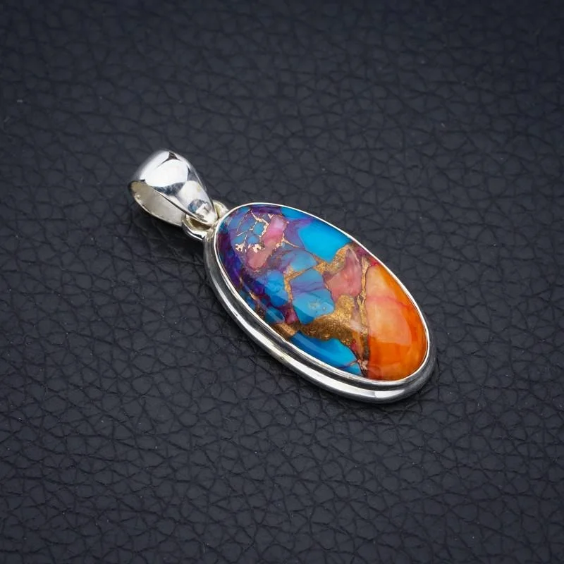 

StarGems Copper Chalcedony Handmade 925 Sterling Silver Pendant 1.5" F3707