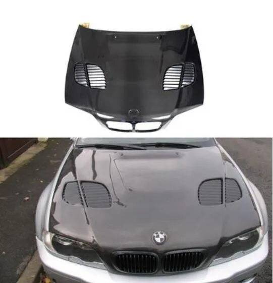 Передняя крышка капота двигателя из углеродного волокна для BMW E46 M3 2Door 4Door 1999 2000 2001