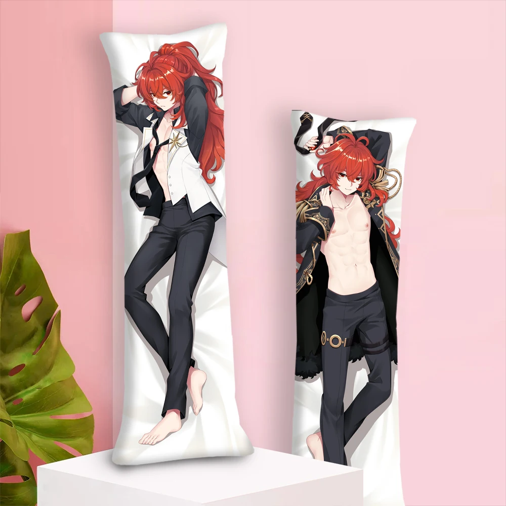 

Dulic наволочка с обнимающимся телом в виде персонажа игры Genshin Impact Dakimakura Обложка с изображением героев мультфильмов периферийный мягкий чехо...