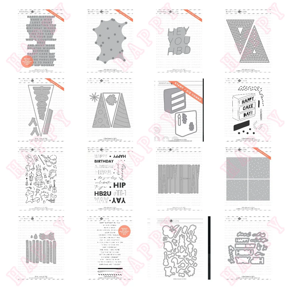 

Metal Cutting Dies Stamp Hot Foil Triangle Happy Bunny Scrapbooking Diary Decoration Paper Craft Embossing Template DIY Handmade