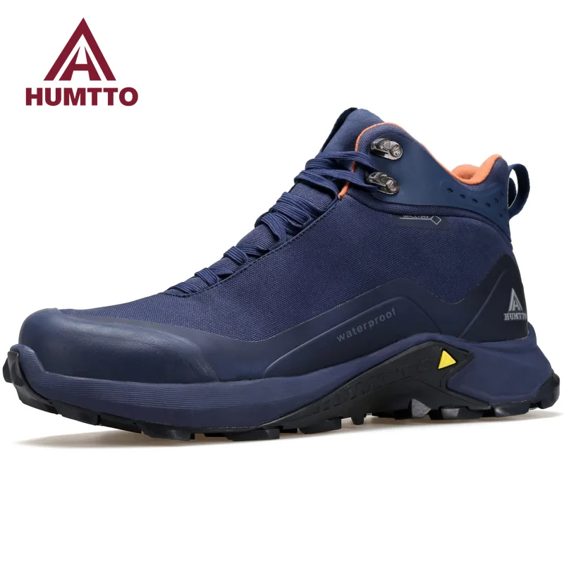 HUMTTO Waterproof Ankle Boots for Men Platform Winter Rubber Boots Luxury Designer Shoes Mens Work Safety Tactical Sneakers Man