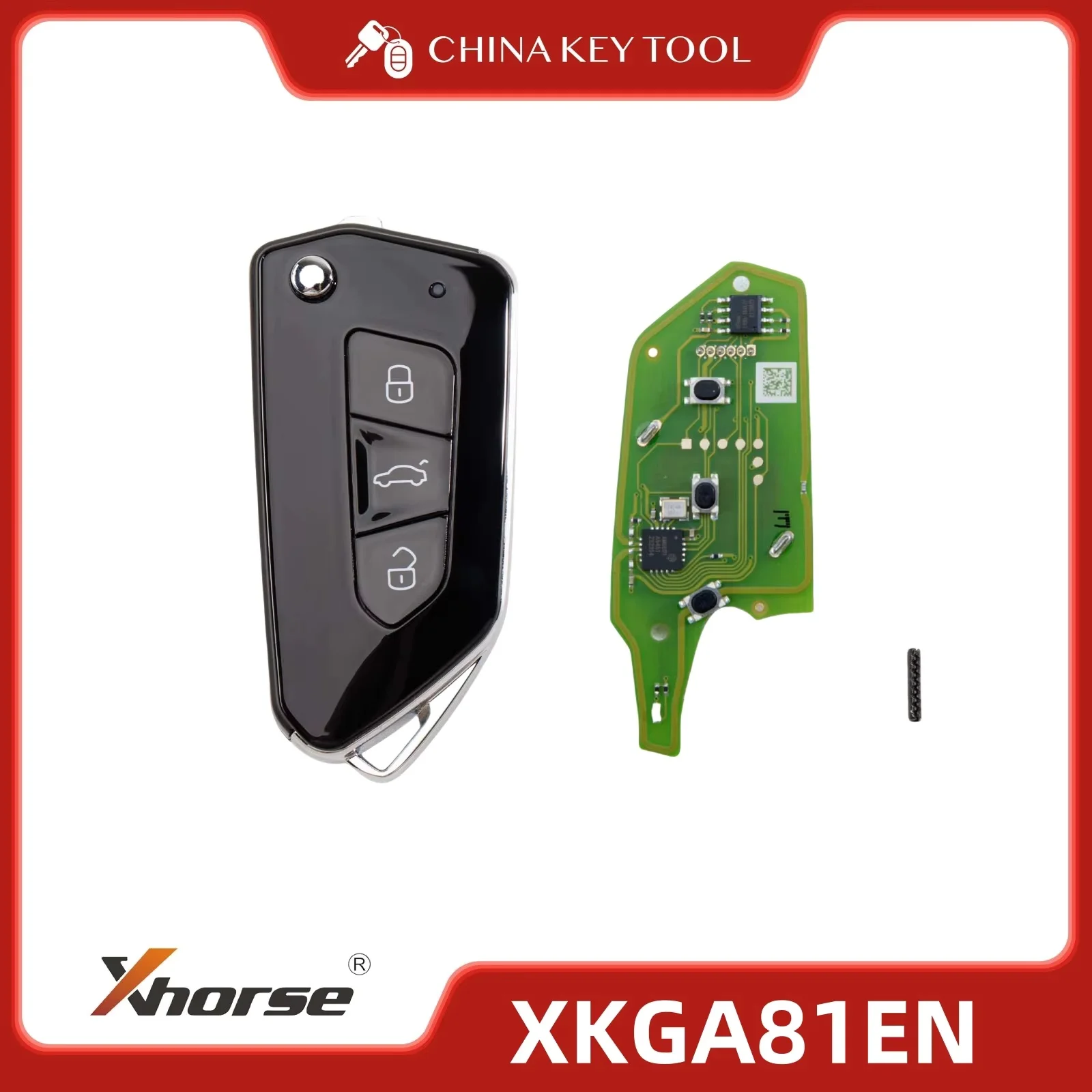 

Xhorse XKGA81EN/XKGA82EN Полностью черный GA08 Стиль 3 кнопки Проводной дистанционный ключ 5 шт./лот