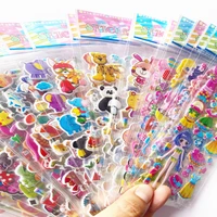 10 sheetslot 3d puffy bubble stickers cartoon princess cars animals waterpoof diy baby toys for children kids boy girl