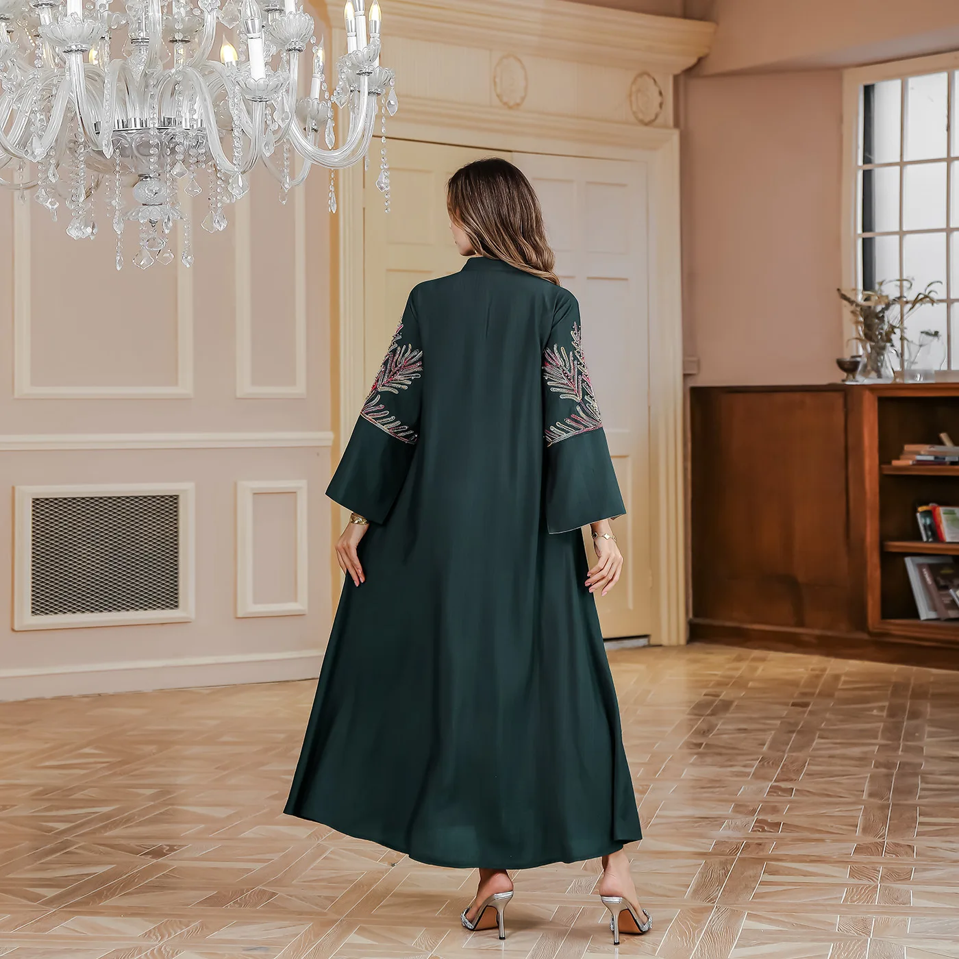 Eid Рамадан мусульманское женское платье с вышивкой и бисером Marocain Abayas Дубай